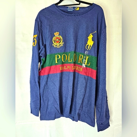 Polo Ralph Lauren Other - Polo Ralph Lauren Size XXL navy embroidered horizontal stripe tee NWOT